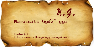Mamuzsits Györgyi névjegykártya